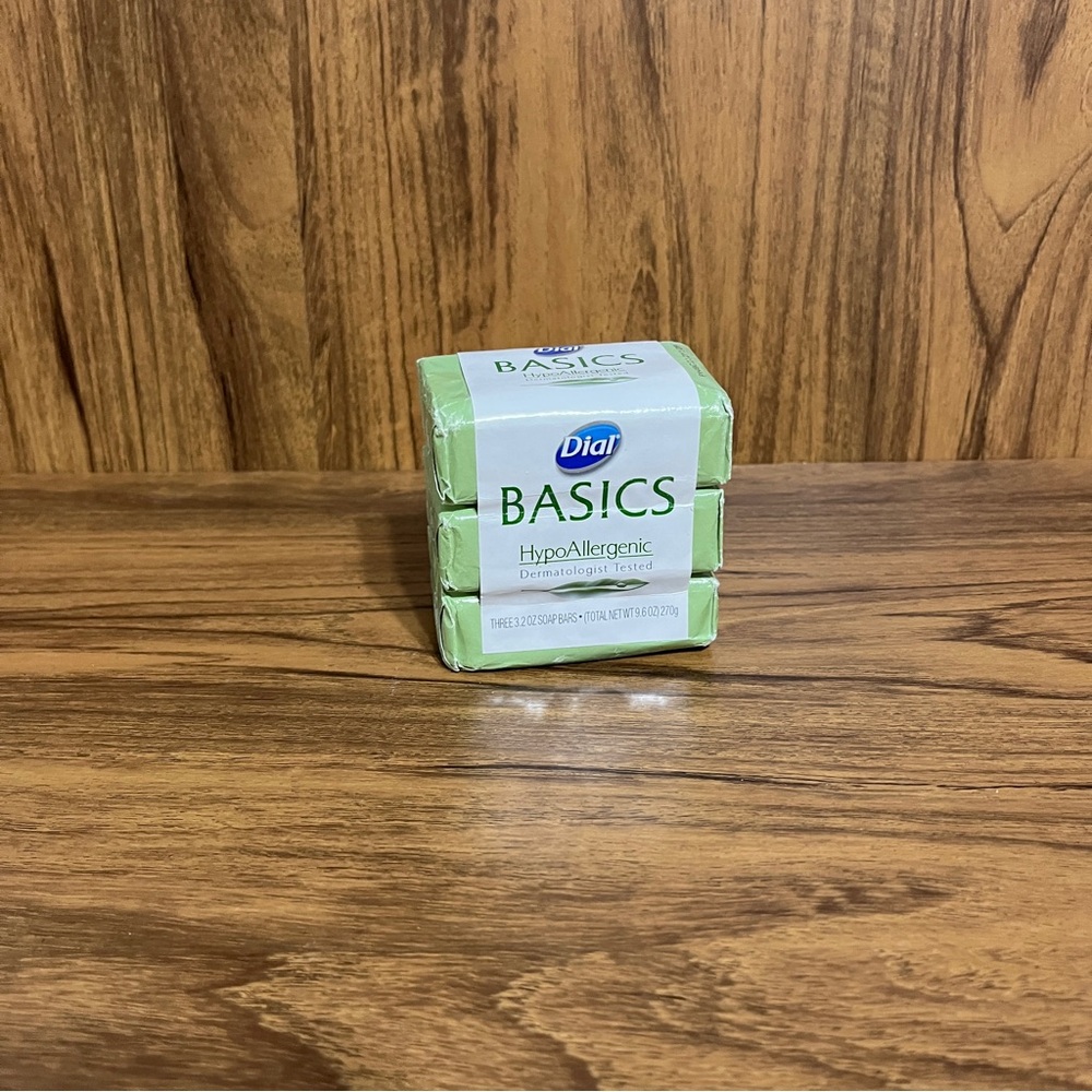 Dial Basics Hypoallergenic Bar Soap Bars Full Size 3 Pack New 3.2 Oz Each